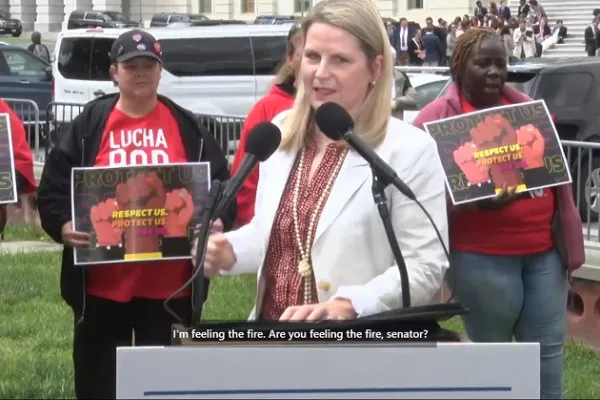 Liz Shuler speaks up for raising the minimum wage to $17