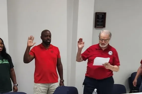 Swearing in new delegates on 8/17/23