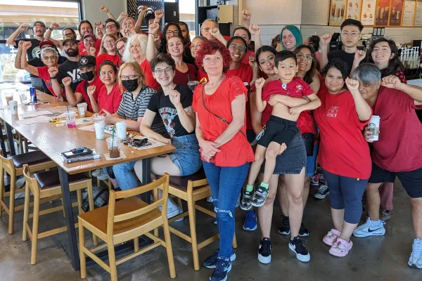 Young Active Labor Leaders met at Starbucks then went to Carrollton picket line