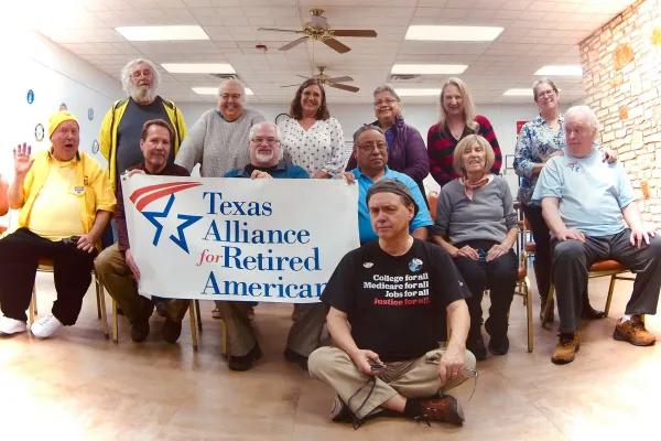 Texas Alliance for Retired Americans (TARA) members pose for a group photo