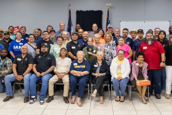 Labor members pose for a group photo at the Texas AFL-CIO Corpus Christi Labor Town Hall