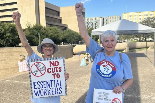 Charlotte Connelly and Sylvia Collins at Dallas City Hall