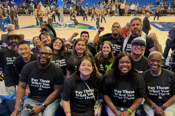 Unions and our allies led fans in support of women's basketball players