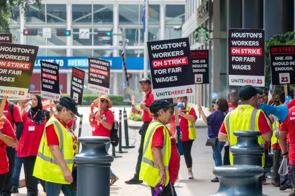 UNITE HERE Local 23 workers on strike in Houston