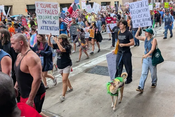 Marching against Trump in downtown Dallas