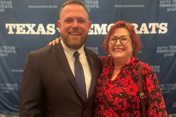 Union candidate Taylor Rehmet with our Bonnie Mathias