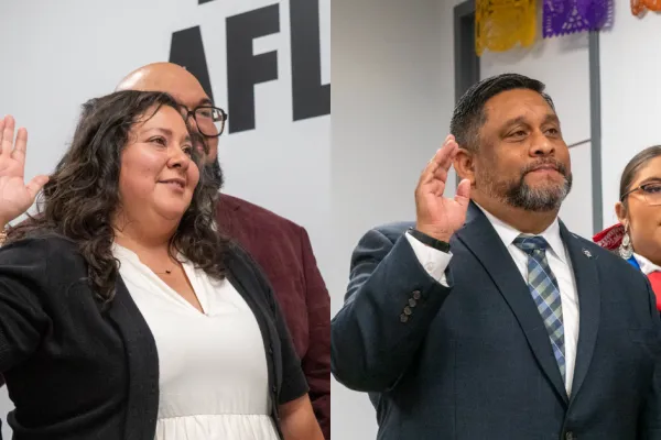 Lorraine Montemayor and Leonard Aguilar sworn in as Texas AFL-CIO leadership