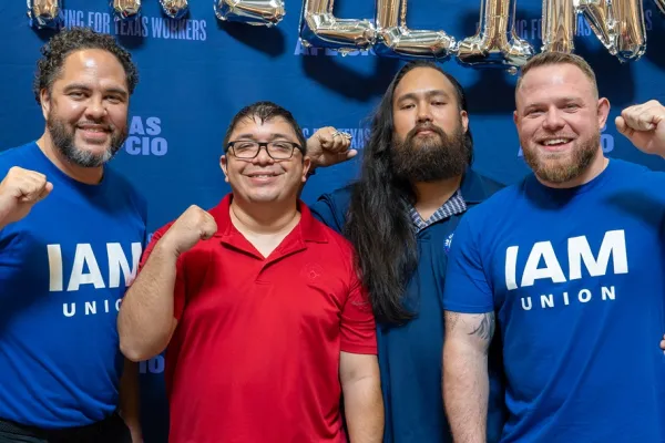 Candidate Taylor Rehmet, on right, is a union man!