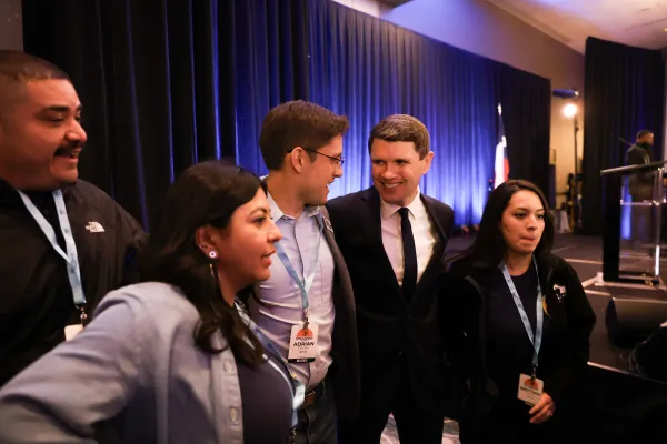 James Talarico stands with Texas labor leaders at the Texas AFL-CIO 2026 COPE Convention