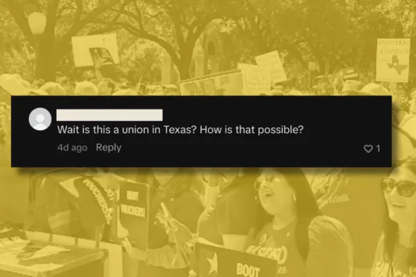 Unions in Texas tweet
