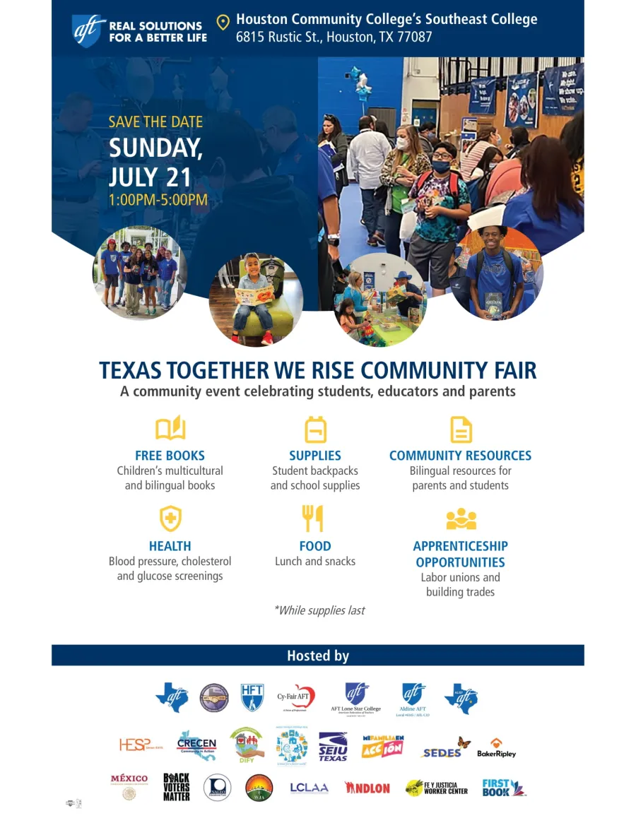 A flyer describing the details of the Community Fair.