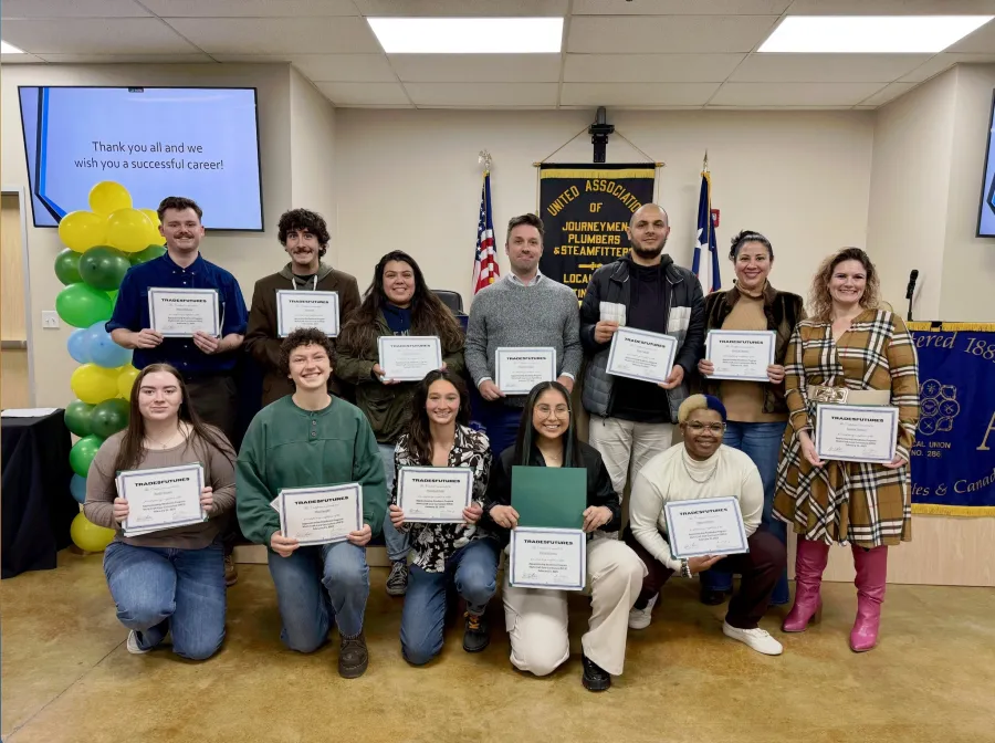 Graduates of the Texas Construction Career Pathways program.