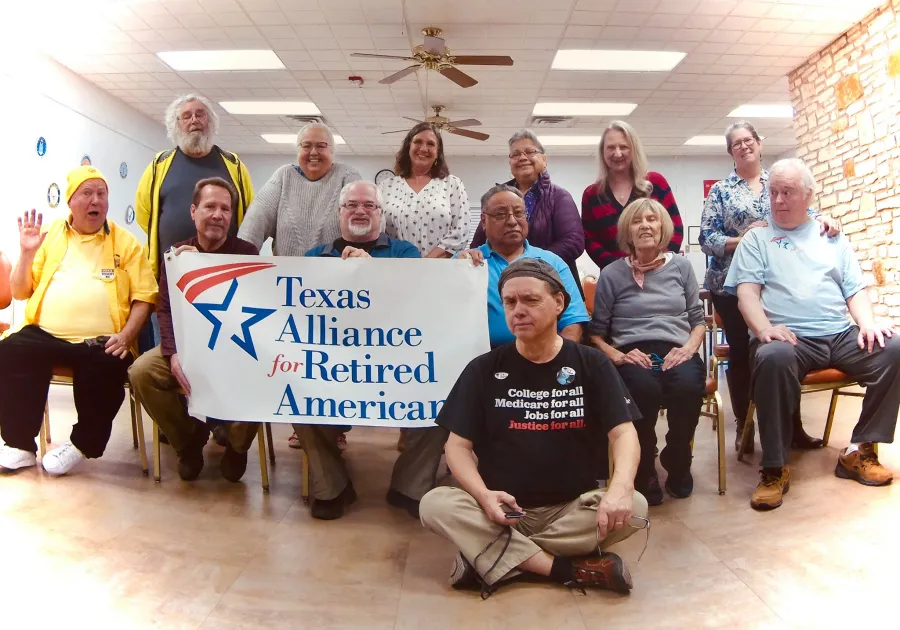 Texas Alliance for Retired Americans (TARA) members pose for a group photo