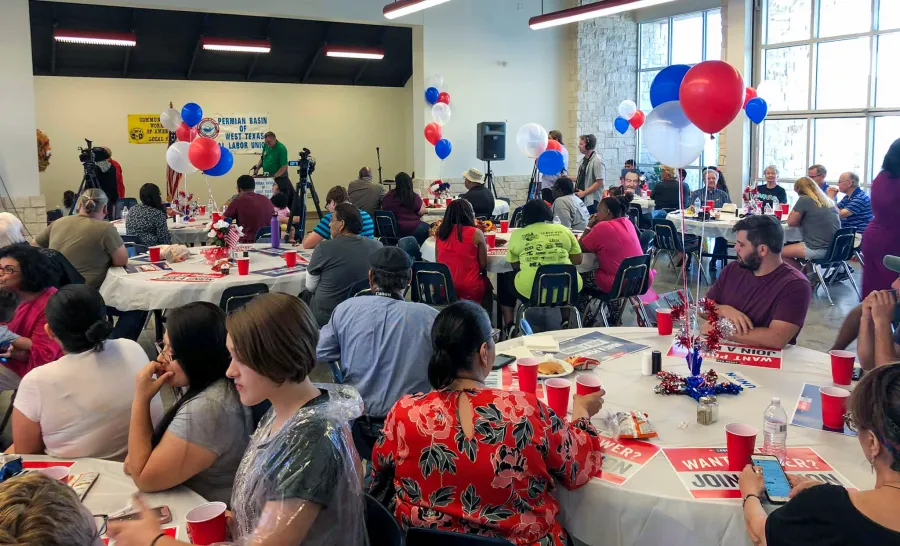 Photo of attendess at a Permian Basin Central Labor Union event in Midland