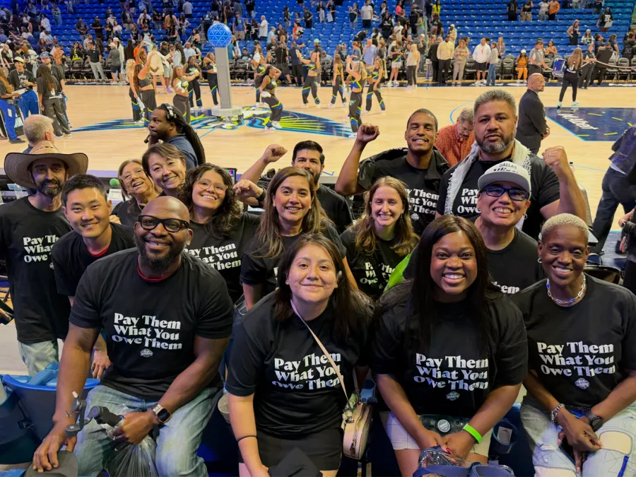 Unions and our allies led fans in support of women's basketball players