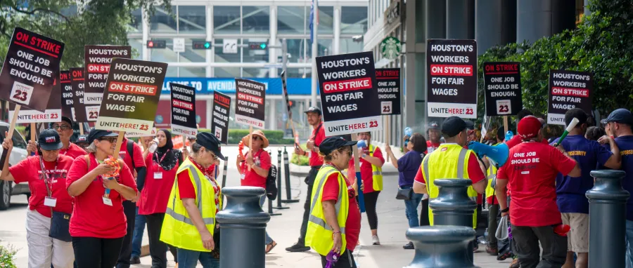 UNITE HERE Local 23 workers on strike in Houston