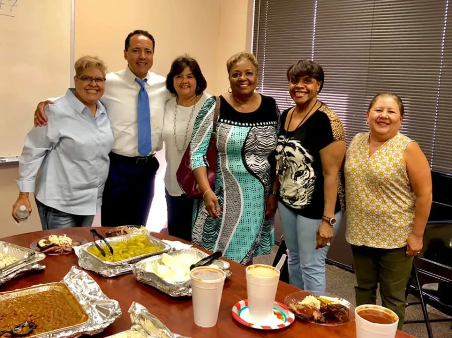 Senator José Menéndez with San Antonio union members