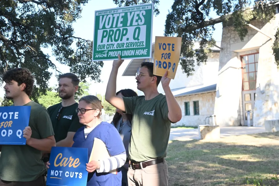 Austin AFSCME Prop Q with Signs
