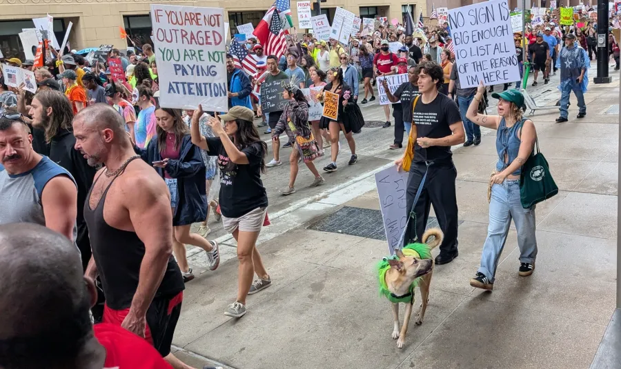 Marching against Trump in downtown Dallas
