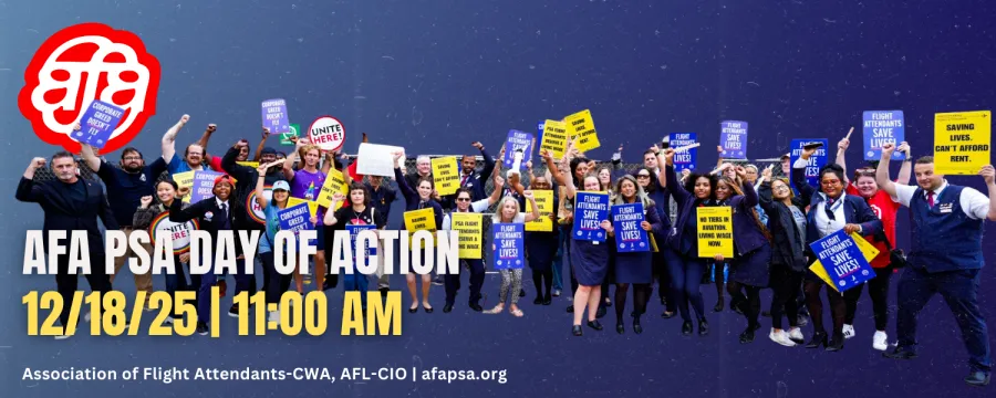 PSA Flight Attendants on the picket line