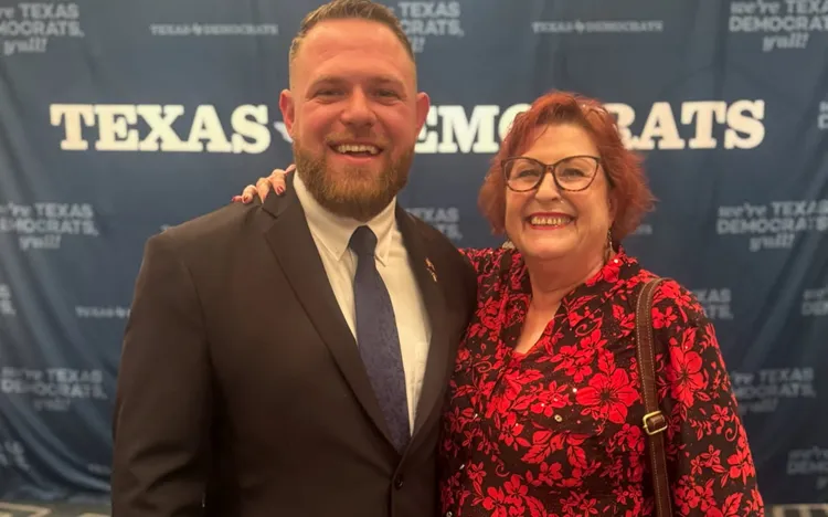 Union candidate Taylor Rehmet with our Bonnie Mathias