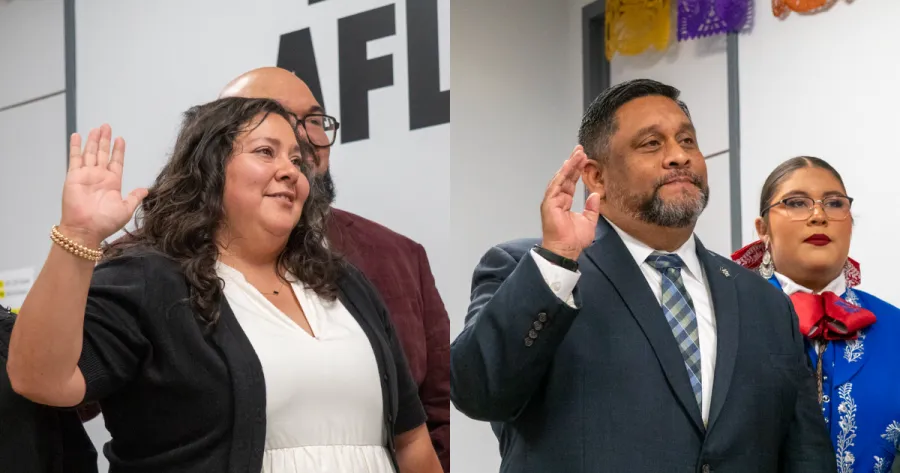 Lorraine Montemayor and Leonard Aguilar sworn in as Texas AFL-CIO leadership