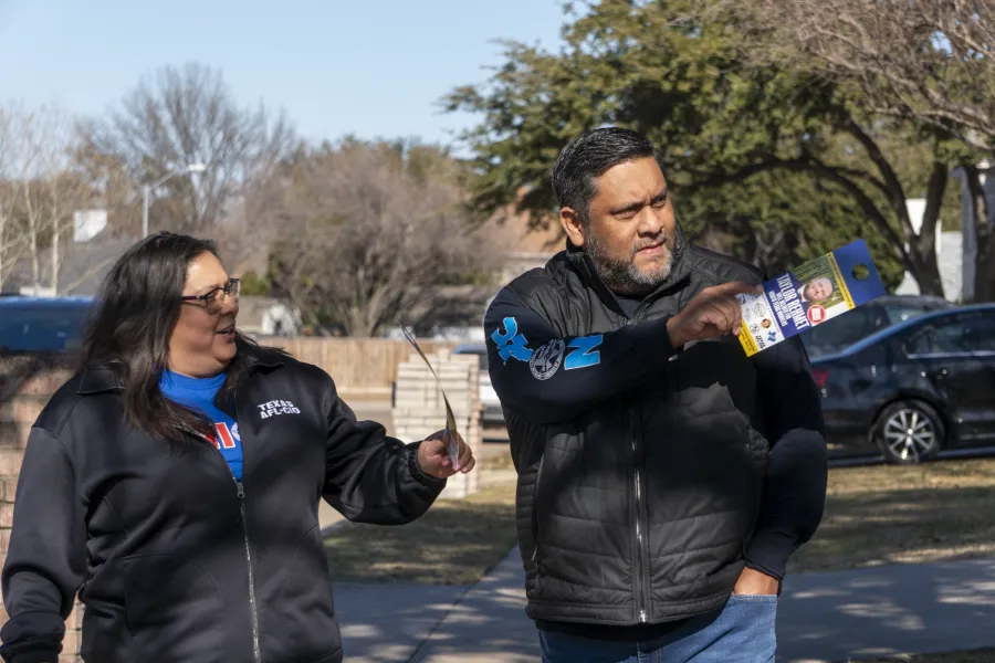 Lorraine and Leonard block walking for North Texas candidates
