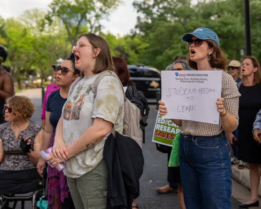 AAUP members rally at the Texas Capitol