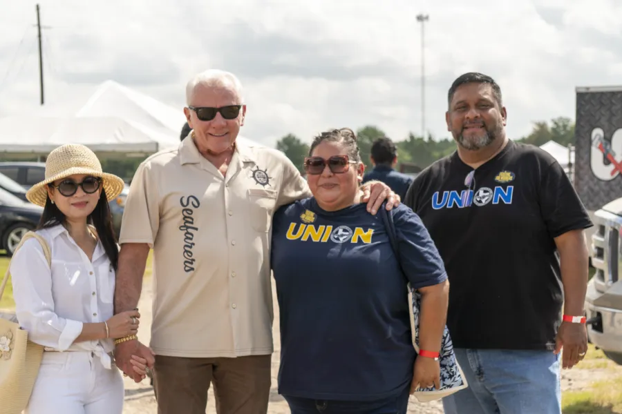 Dean Corgey poses with his wife and Texas AFL-CIO leadership