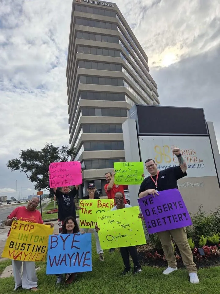 United Workers of Harris Center protest 2026