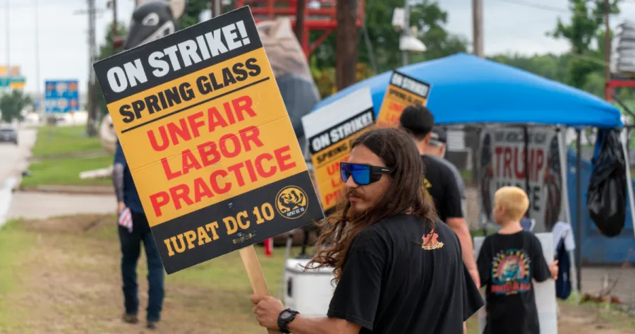 IUPAT Unfair Labor Practice Strike at Spring Glass