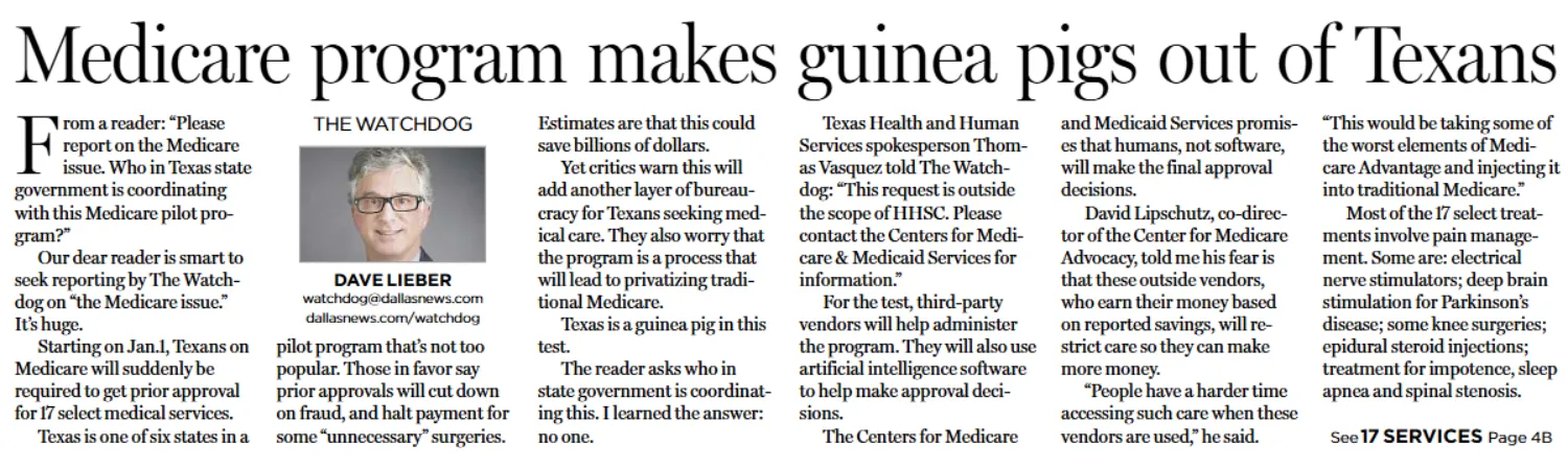 Newspaper article 10/24/25