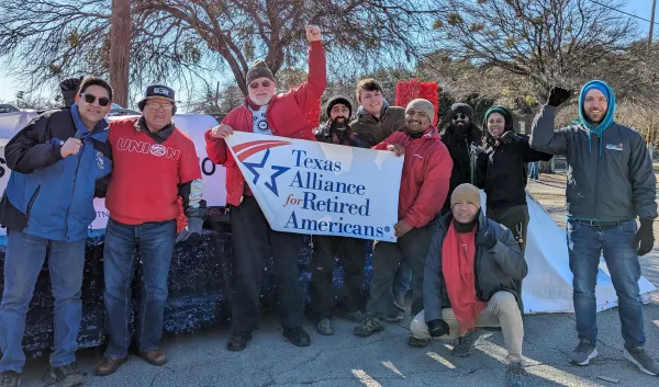Several unions braved the cold for the MLK march and parade