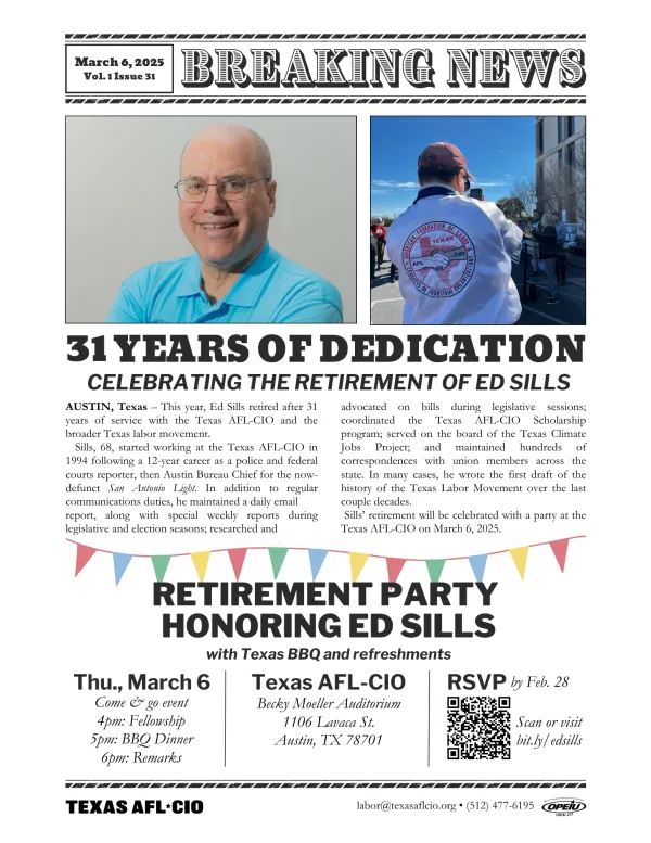 31 years of dedication: Ed Sills Retirement Party