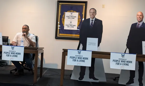 Congressman Veasey spoke. Republicans didn't show up