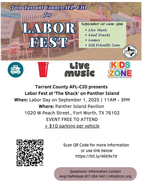 Flyer for the Tarrant County CLC Labor Fest.