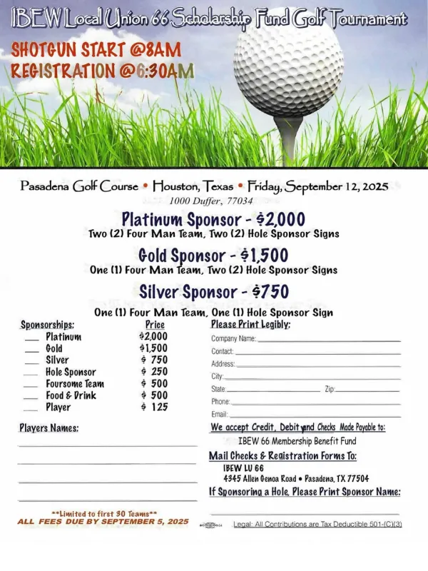 IBEW Local 66 Scholarship Fund Golf Tournament
