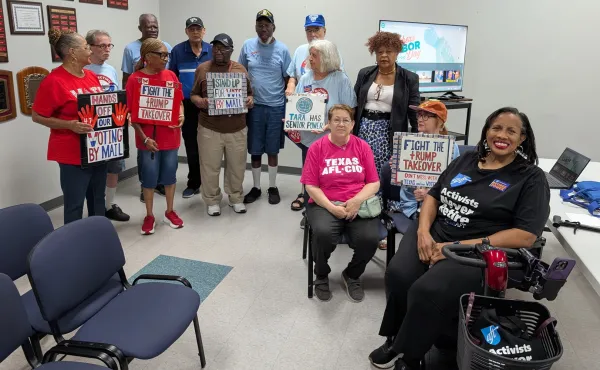 Retirees organized "Listen to Liz" meetings