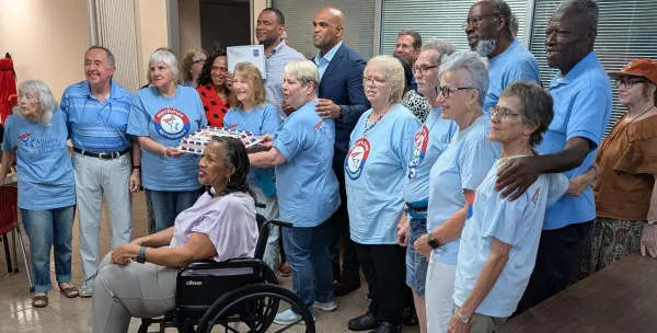 Retirees with major political leaders in Dallas