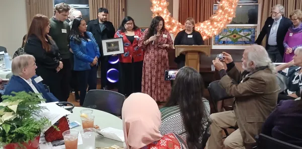 DJ Garza, 4th from left, with honored group