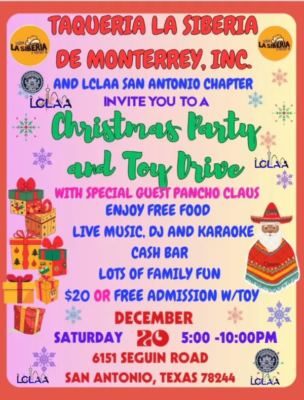 2025 LCLAA San Antonio Christmas Party and Toy Drive