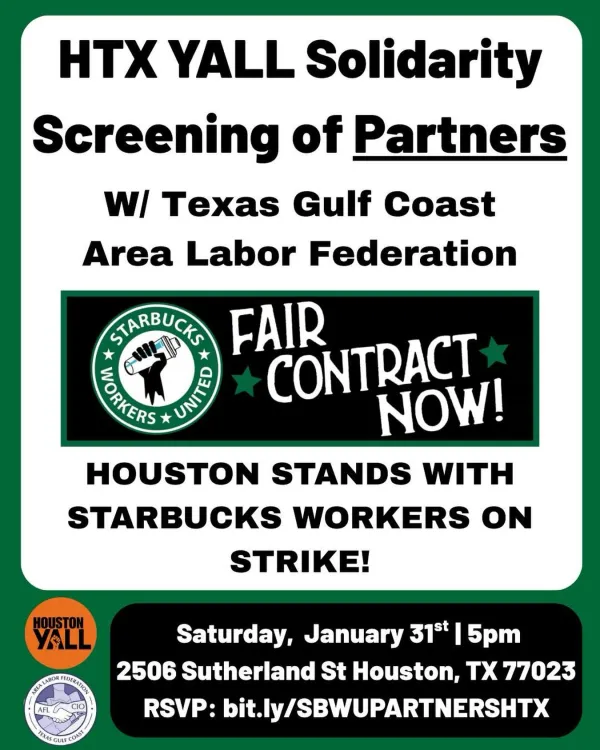 HTX YALL Partners Screening January 31, 2026 at 5pm. 2506 Sutherland St. Houston, TX 77023