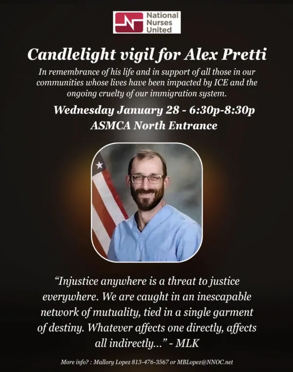 Austin NNU candlelight vigil for Alex Pretti