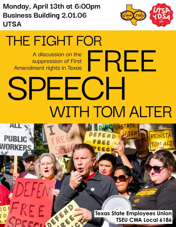 Flyer for Tom Alter's Talk at UTSA