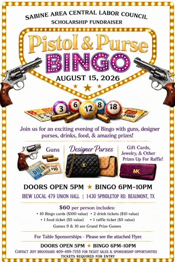 Sabine Area CLC Pistol & Purse Bingo