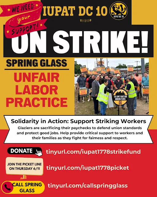 IUPAT Unfair Labor Practice Strike at Spring Glass