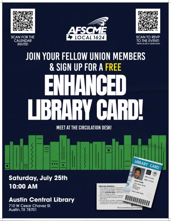 Austin Enhanced Library Card event