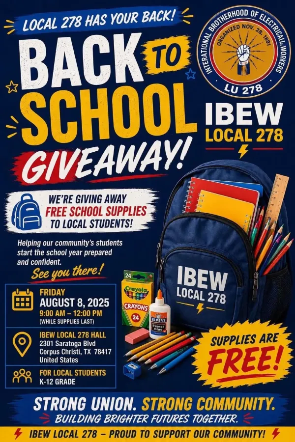 IBEW Local 278 Back to School Giveaway