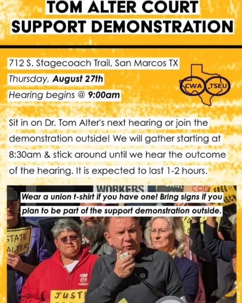 Tom Alter Court Support Demonstration